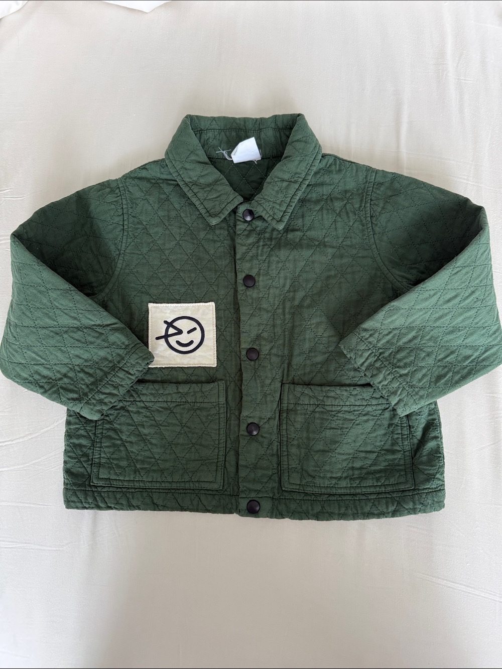 Kids Quilted Puffer Jacket in Dark Green